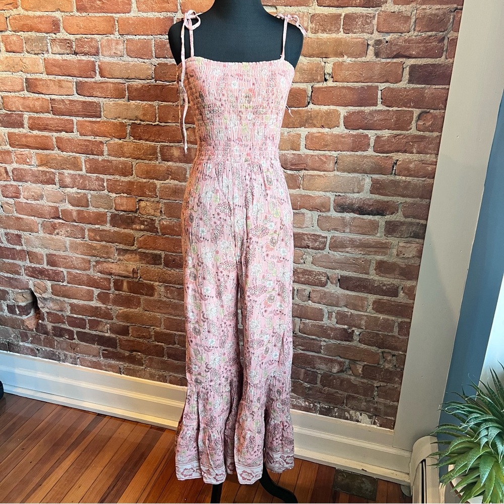 Elegant Bell Bottom Floral Pink Jumpsuit